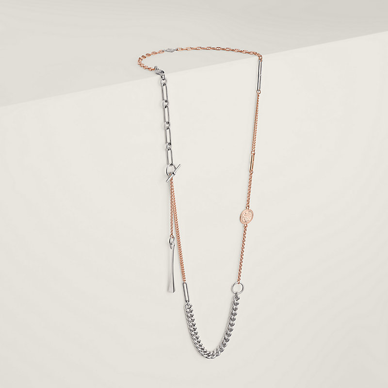 ロングネックレス 《ミックス・アンド・H》 - シルバー | Hermès